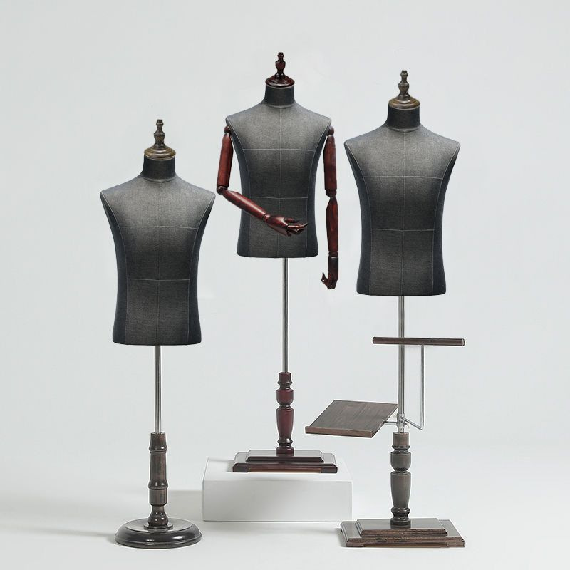 Modelo de tienda de ropa accesorios de hombre medio cuerpo plataforma medio cuerpo traje vestido ventana maniquí percha de exhibición de ropa