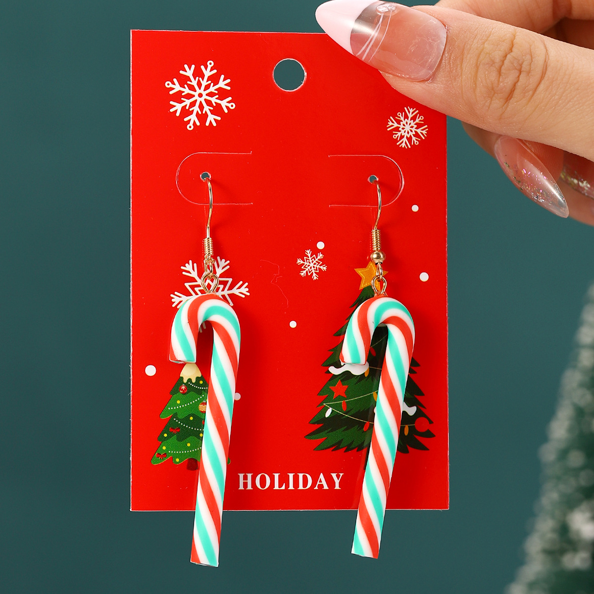 30g Weight Iron Ear Needle Material Drop Earrings Classification 1 Pair Quantity Party, Festival Occasion Alloy Material Christmas Festival Christmas Tree, Santa Claus, Snowflake Pattern Women's Gender IG Style Style 1 Pair Christmas IG Style Christmas Tree Santa Claus Snowflake Alloy Drop Earrings 12