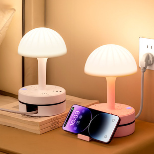 Round Head LED Desk Lamp Socket Board with USB Plug-in Hole Bedroom Dormitory Bedside Night Light Strip Dual-use Model