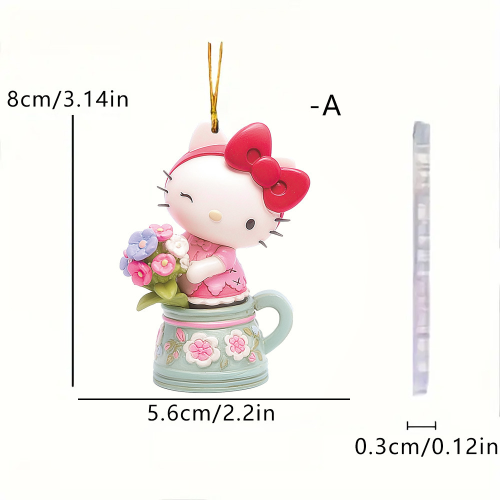 Cross-border Sanli Zheng Boom Cute caricatura gatos acrílicos llavero colgante mochila espejo retrovisor lista 2D image 6