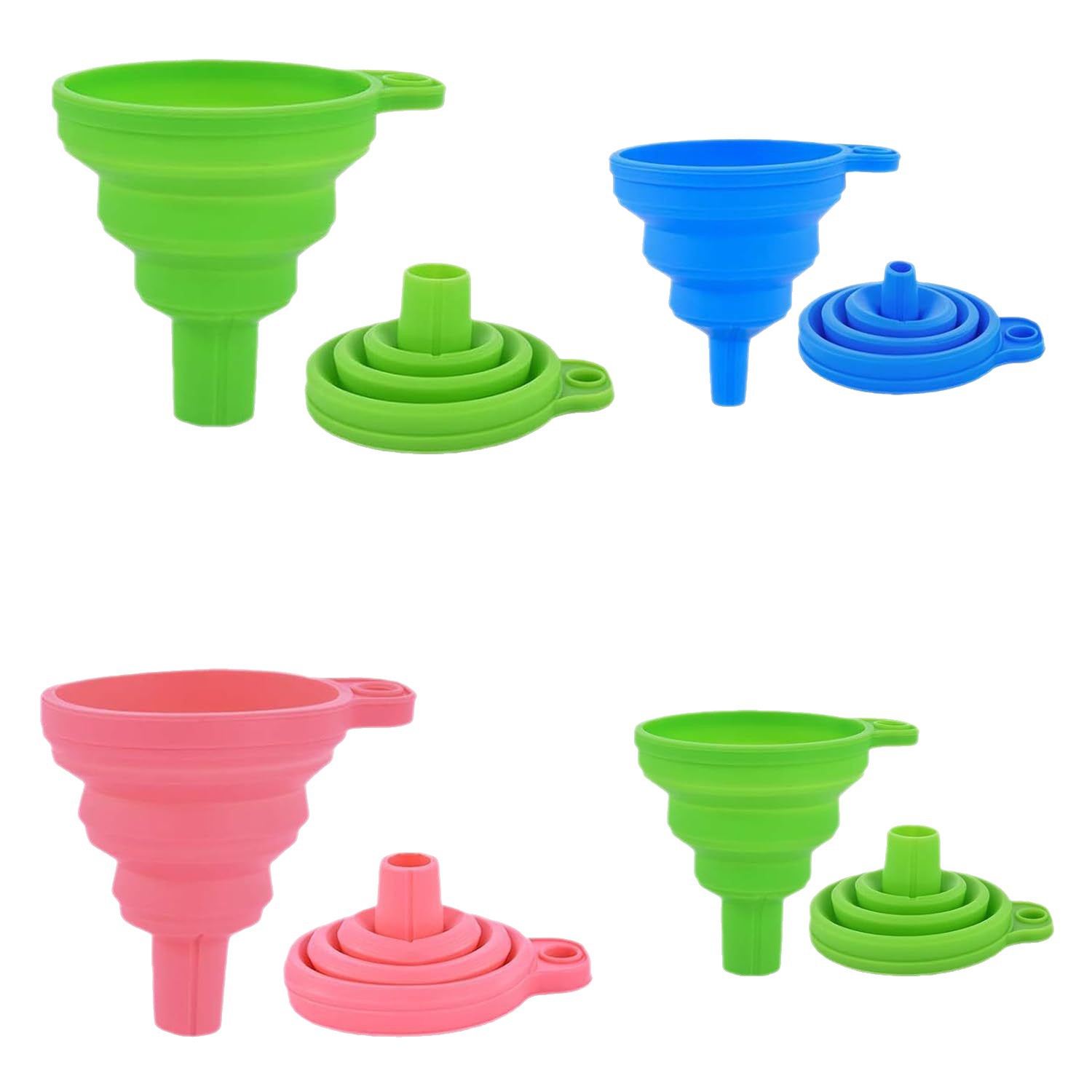 Portable foldable silicone funnel long neck funnel silicone foldable funnel retractable small funnel