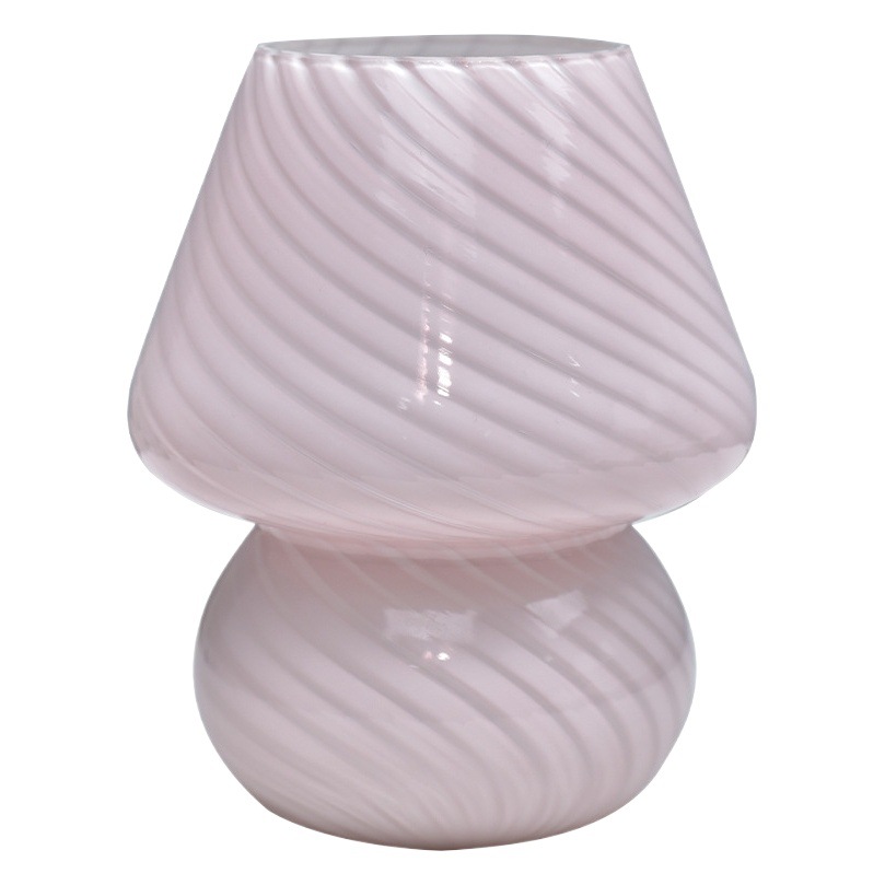 Lámpara de mesa de vidrio creativo Retro pequeño libro rojo lámpara de hongo casa de familia estudio ins luz de noche dormitorio lámpara de noche para dormir