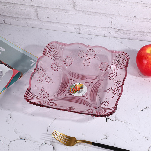 Creative wavy lace geometric flower relief decoration fashionable home decoration fruit snack storage fruit plate