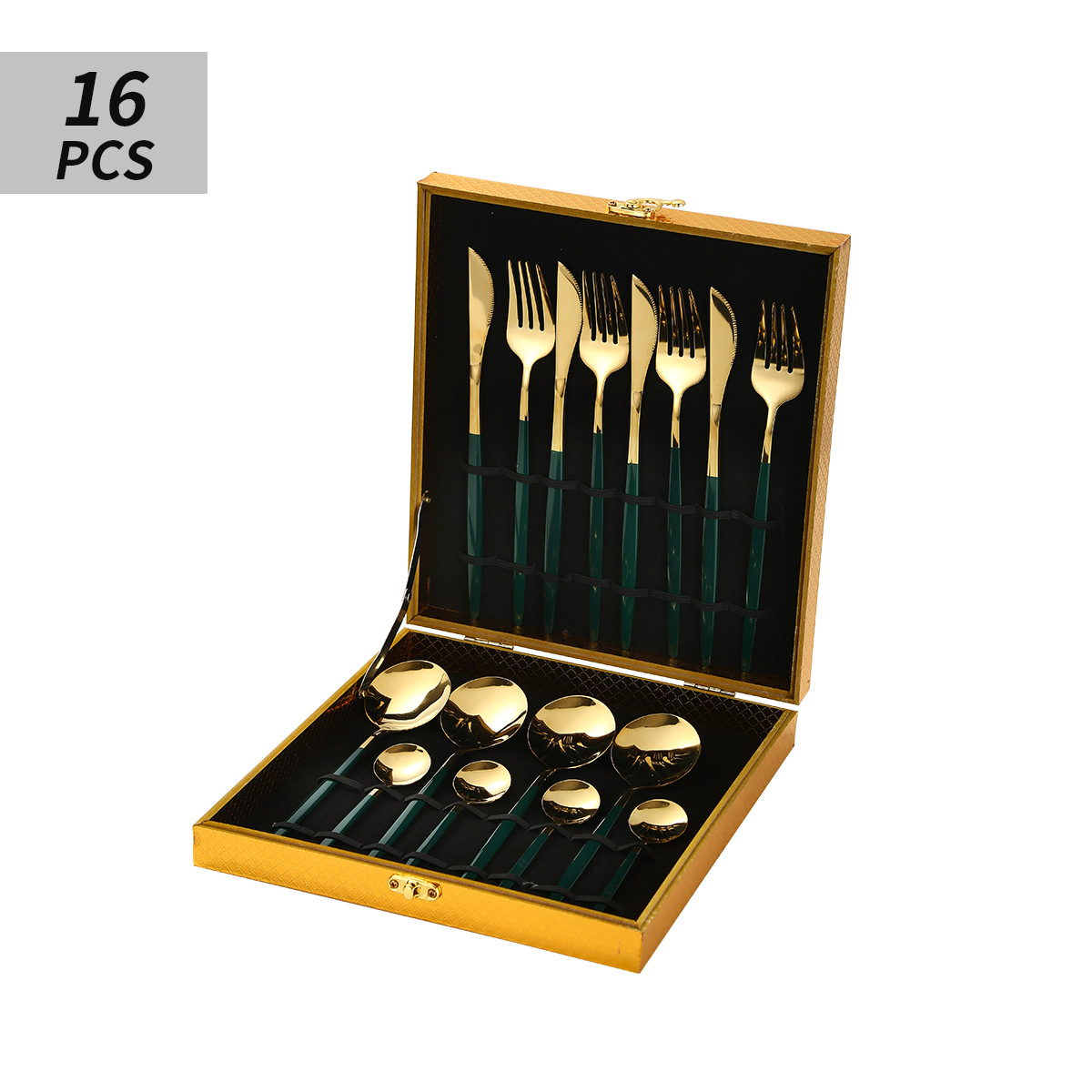 블랙 골드 16pcs [황금 나무 상자]