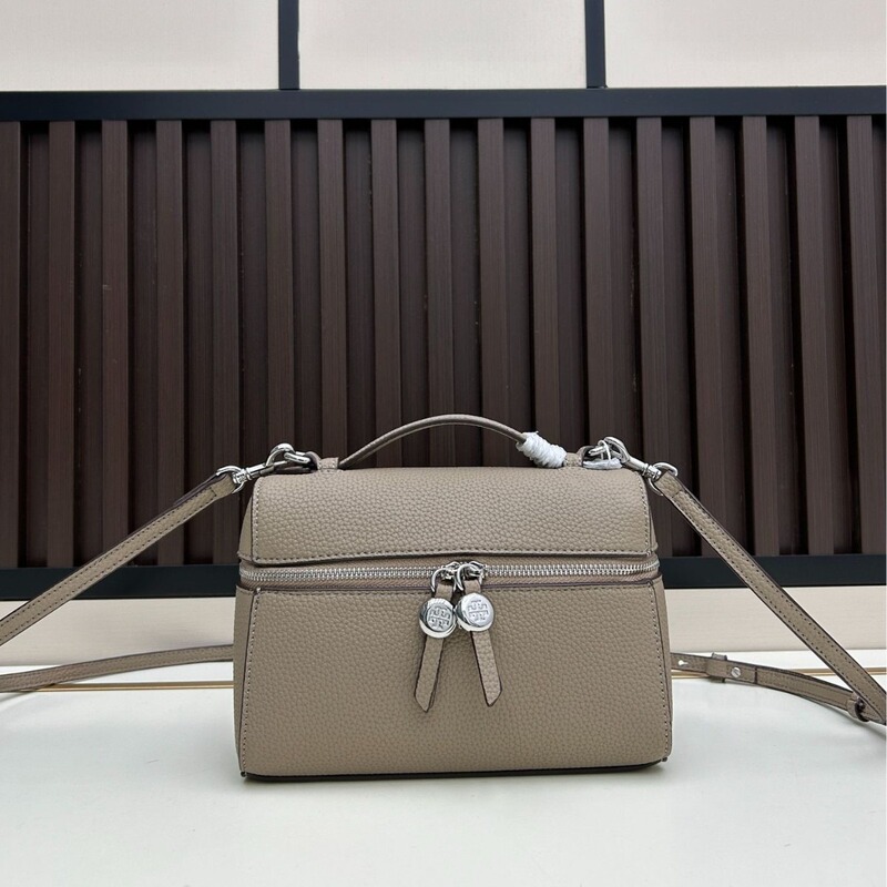 Tb New Leather Lunchbox Bag Genuine Leather Women's Bag 2026 New Model Handbag Glasses Case Bag Crossbody Small Square Bag