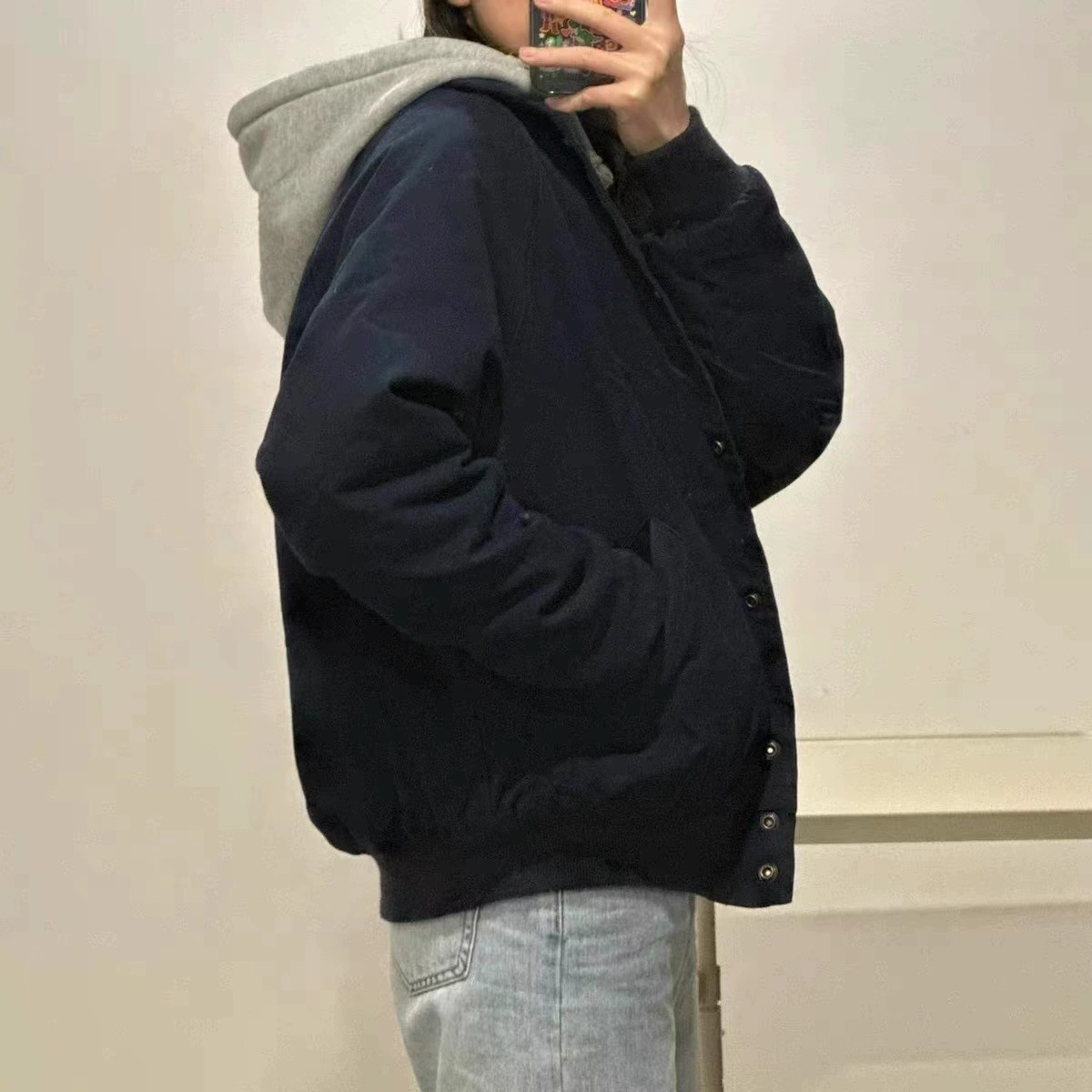 Set with hood, warm down jacket, American style