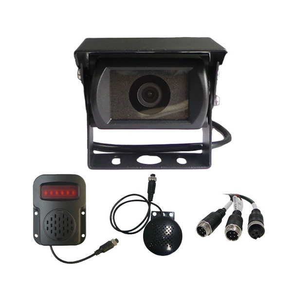 CCTV camera, alarm with light music, megaphone