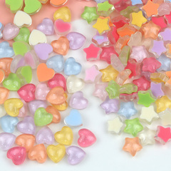 廠家批發透色愛心五角星樹脂飾品配件DIY手作髮飾品咕卡材料