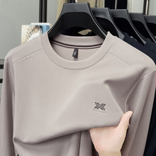 新款春季男士套头圆领男士卫衣休闲长袖打底衫商务休闲刺绣卫衣