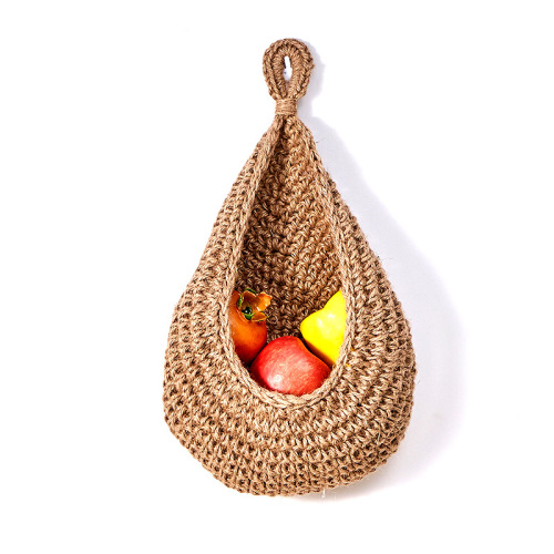 Cross-border wall-mounted vegetable storage fruit basket Bird's Nest wall hanging water drop net bag Handmade cotton rope woven wall hanging
