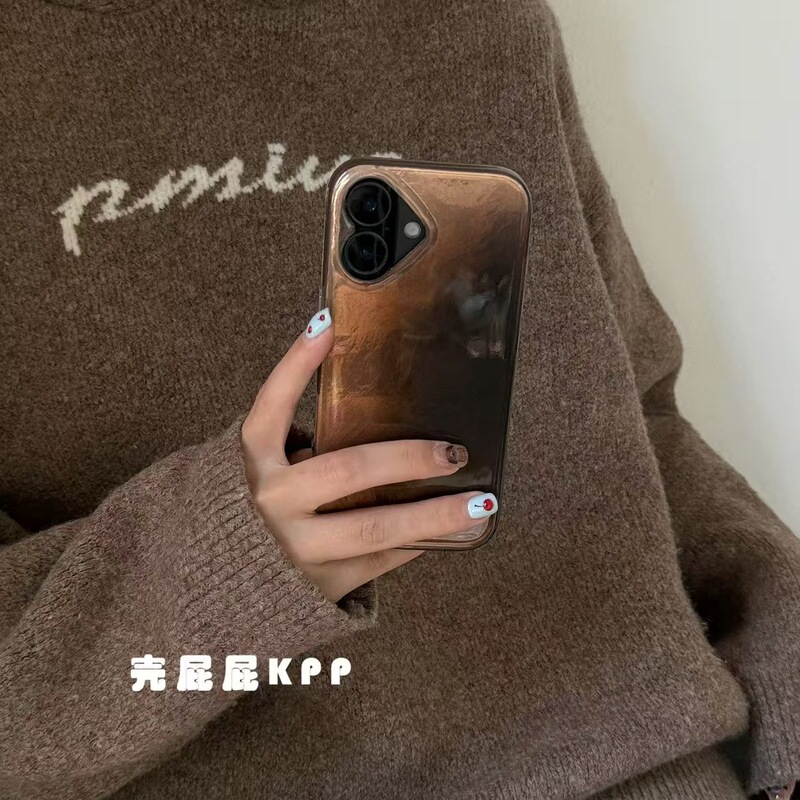 复古晕染棕木质小象支架适用iPhone17promax苹果16手机壳15新款14|undefined