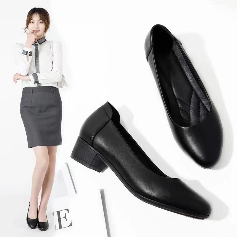 2026 verano nuevos zapatos de trabajo no se cansen pies silenciosos zapatos de una sola azafata cómoda con suela suave zapatos de tacones altos profesionales para mujeres