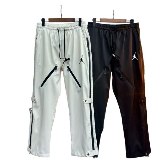 2025 Cross-border New AJ Jordan Zipper Comfortable Casual Sports Versatile Sweat Pants Loosen Straight Leg Pants