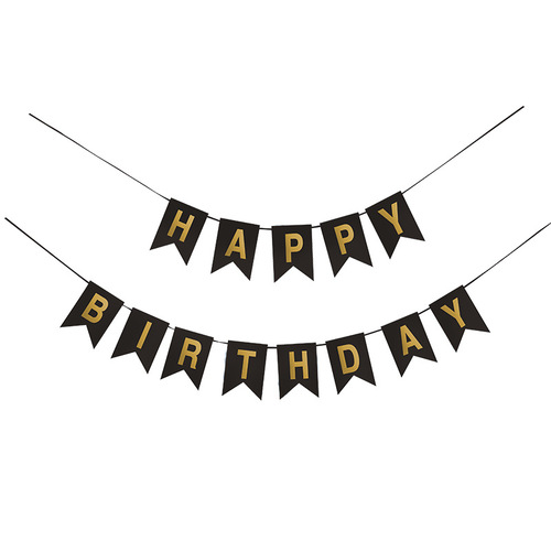 Birthday Colorful Gold Fish Tail Banner Birthday Decoration HAPPY Party Supplies DIY Cross-border Supply
