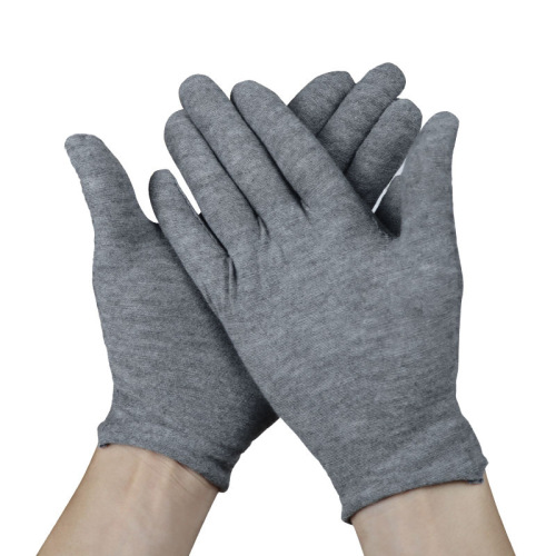 Grey cotton thin gloves, breathable and comfortable, suitable for etiquette and labor protection, summer driving anti-slip, high elasticity, dirty and sweat-resistant fabric