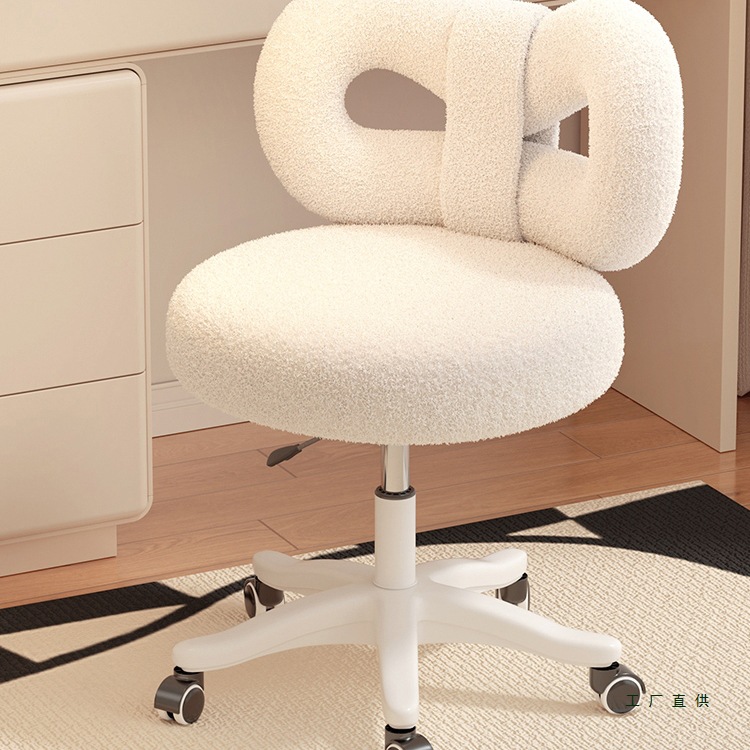 Rotatable Lifting Beauty Stool, Beauty Salon Special Backrest Chair, Manicure and Hairdressing Barber Shop Master Chair, Large Work Stool