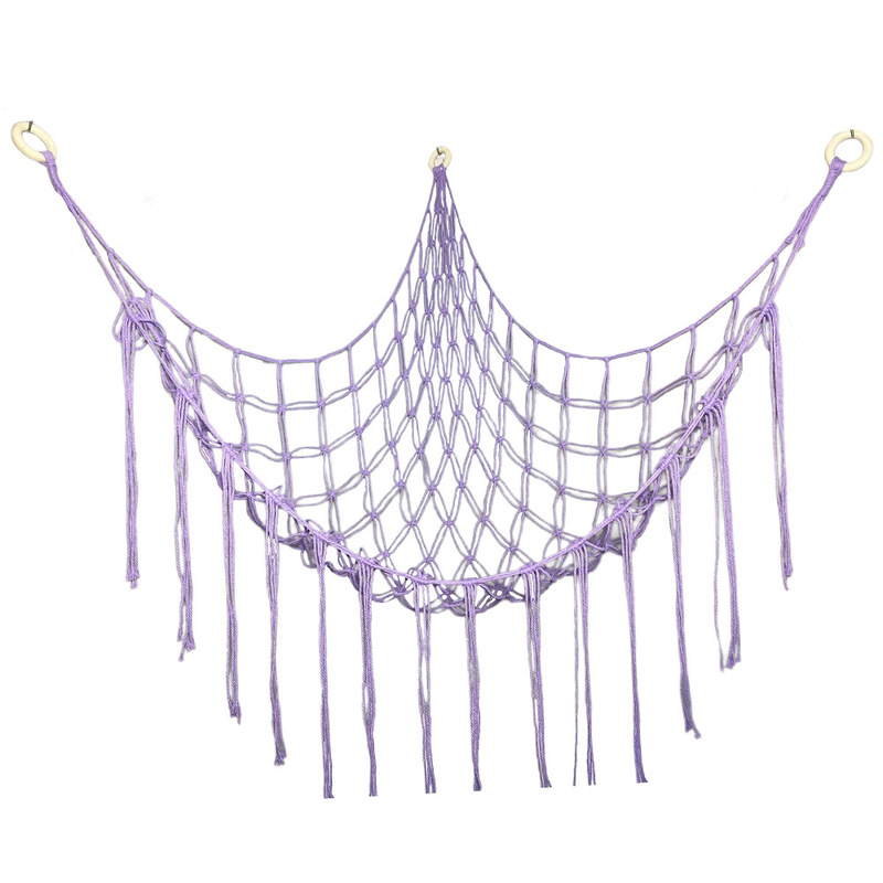 手編み綿ロープ三角ネットバッグトイハンモック壁角ネット子供のおもちゃ収納ネットバッグ装飾収納|undefined