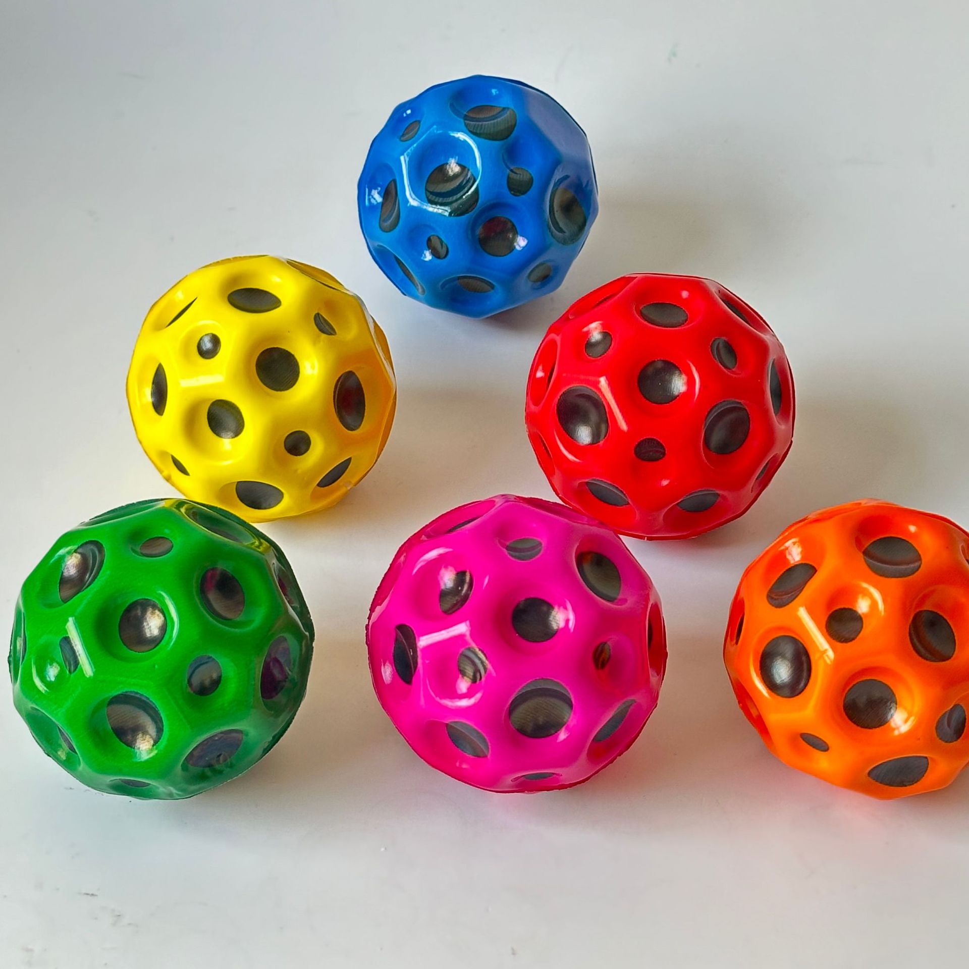 Bolas de alta elasticidad luna de piedra fluorescente de noche cinturón de lámpara cuerda de retroceso muñeca juguetes para niños bolas de acero ejercicio de reacción image 20