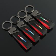 翻毛麂皮德国意大利法国国旗宝马三色刺绣汽车金属钥匙扣圈环挂件