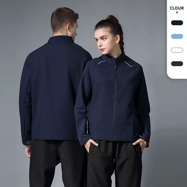 New Collar Sports Anti-splashing Water Men's Autumn and Winter Quick-drying Long-sleeved Running Jacket Women's Outdoor Fitness Leisure Windbreaker