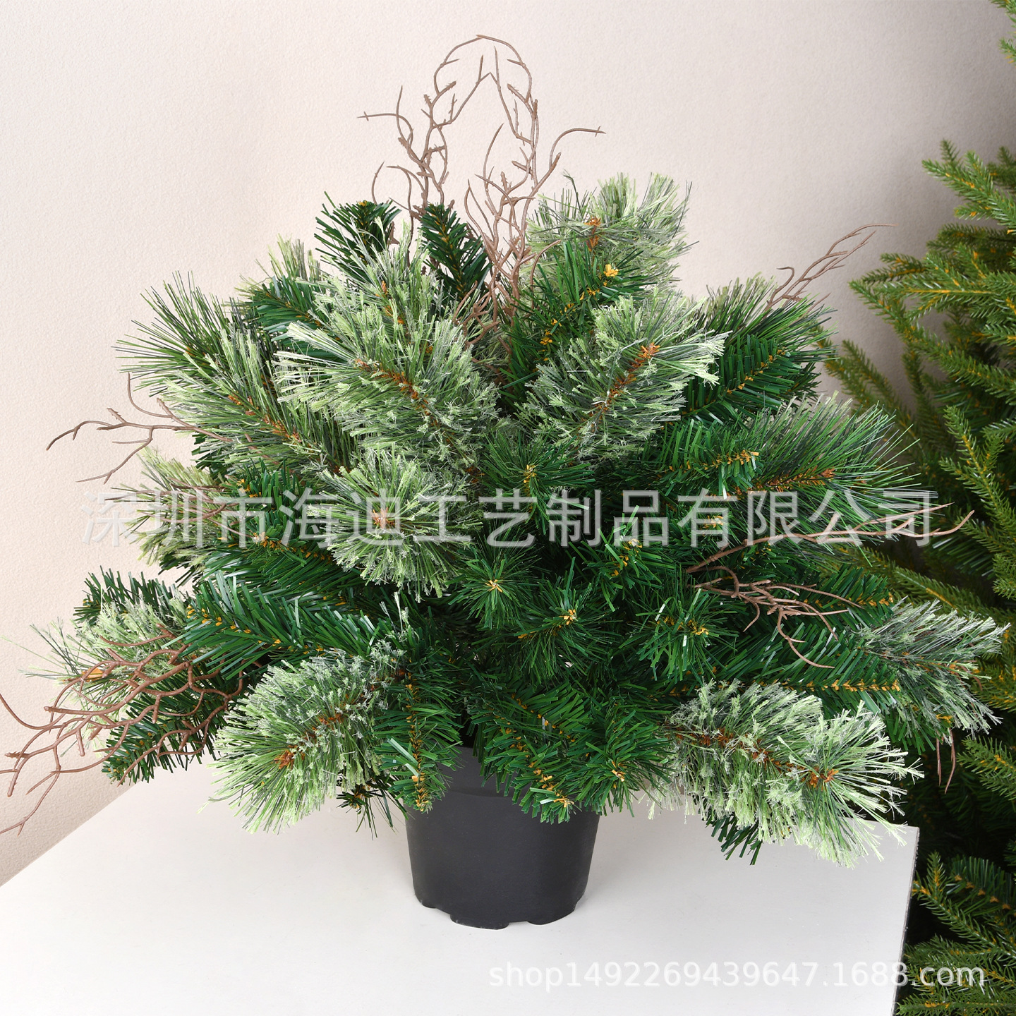 Navidad nuevo PE cuello inclinado árbol de Navidad simulación de escritorio ornamentos bonsai decoración árbol