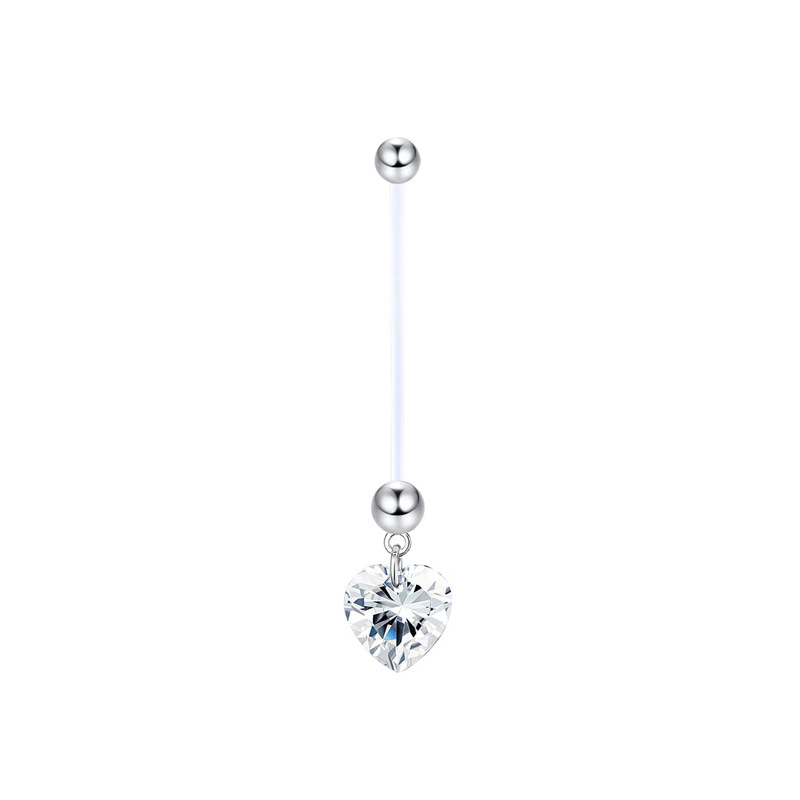 Piercing de nombril de grossesse avec sequins acryliques et tige uv_voghion.com