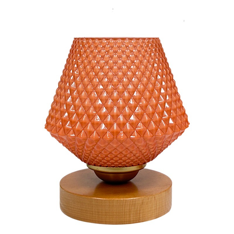 Lámpara de mesa decorativa de vidrio para dormitorio, estilo nórdico minimalista, de lujo ligero, para habitación de hotel, luz ambiental de noche.