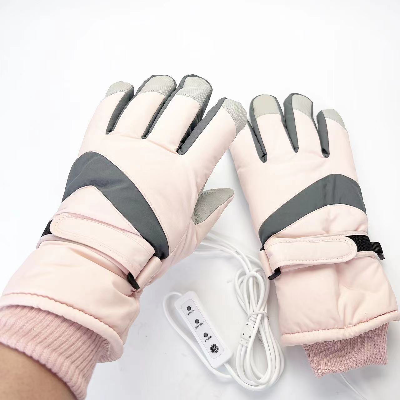 Guanti riscaldanti USB Guanti da sci invernali caldi riscaldanti palmo ispessito antiscivolo touch screen tessuto Oxford sport equitazione_voghion.com