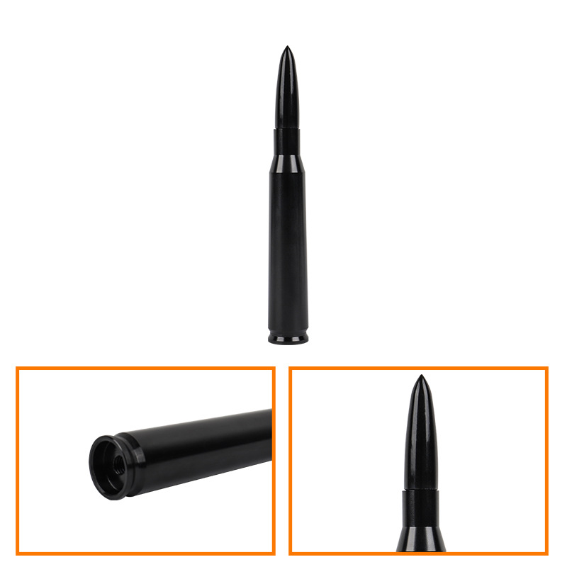 Car modification bullet antenna suitable for Ford Wrangler, metal aluminum off-road vehicle antenna, pointed antenna decoration