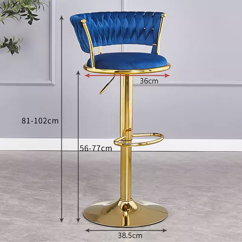 Silla de bar de lujo ligera, taburetes altos, silla de respaldo para el hogar, silla de cajero giratoria y silla de elevación de la recepción. image 10