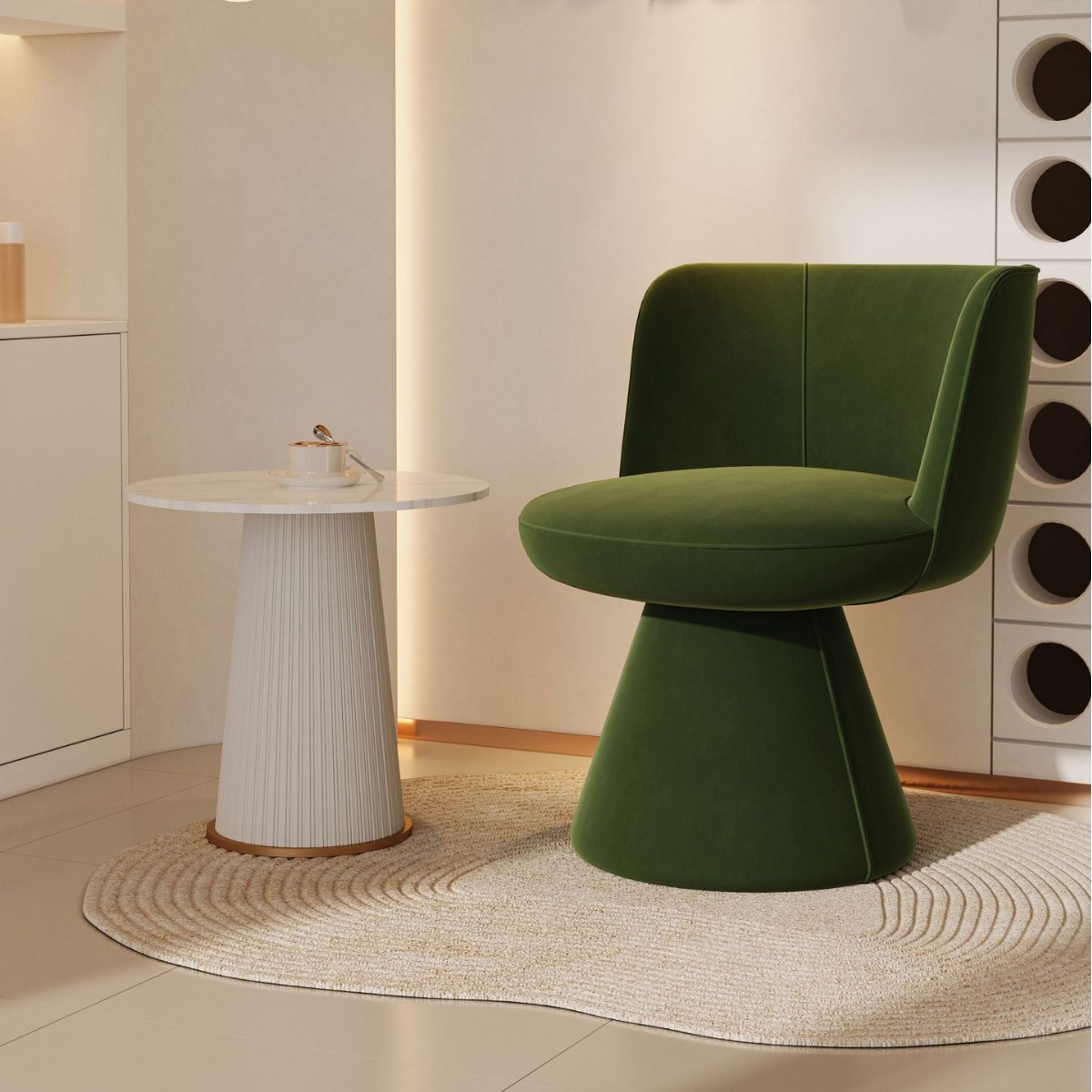 Italian Style Minimalist Designer Rotatable Dining Chair Simple Villa Hotel Meeting High-end Negotiation Chair Single Leisure Chair