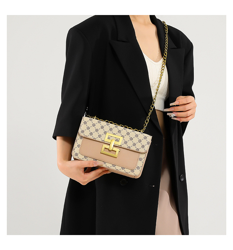 High-end texture, retro single-shoulder women's 2024 autumn new trendy and versatile chain crossbody small square bag undefined