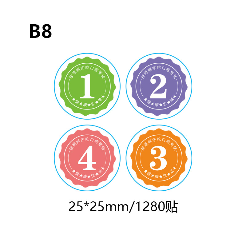 카키 1234 시퀀스 스티커 [1200 스티커]