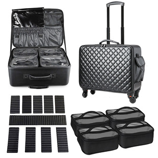 Heightened Professional Makeup Artist Trolley Makeup Box, Convenient Large-Capacity Nail Art, Embroidery, Hair and Beauty Tool Storage Box