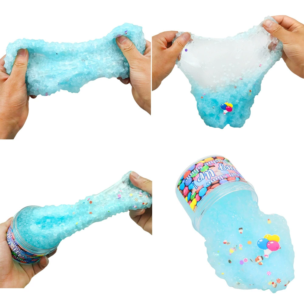 Игрушечный слайм Crystal Cartoon Slime, 50 мл прозрачный, банка ≈60 г