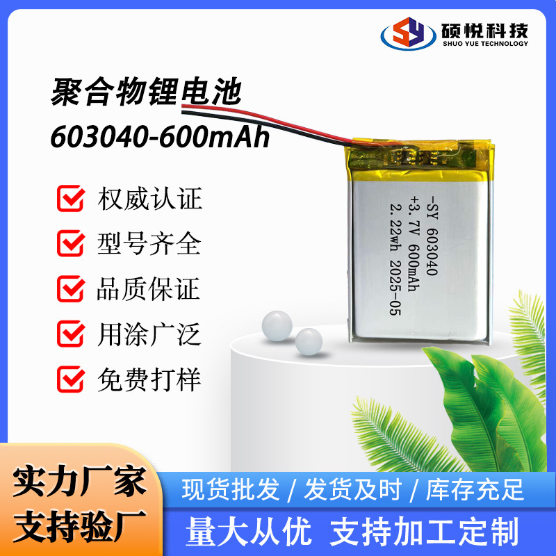 锂电池603040/600对讲机数码相机便携移动电源电动剃须刀电动玩具