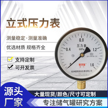 供应立式储气罐 Y60 Y100 耐震径向压力表 储气罐氢气压力表