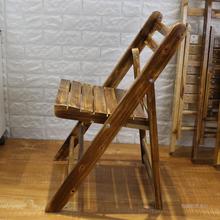 便携全实木可折叠椅子户外家用柏木餐椅木质烧烤椅凳子原木靠直销
