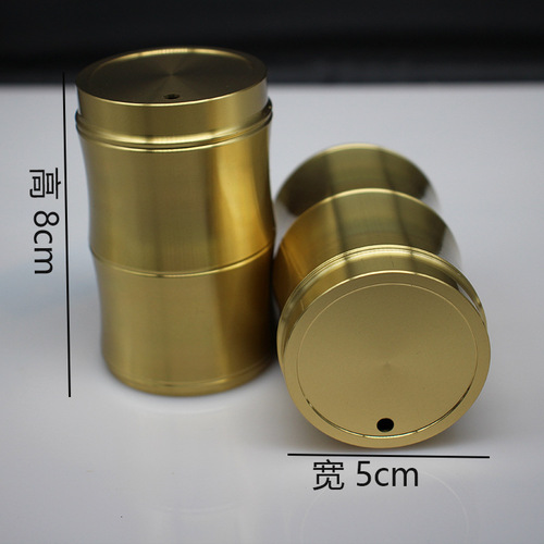 Tangteng brass metal crafts ornaments household bamboo toothpick tube sealed tea can pure copper Yiwu small commodities