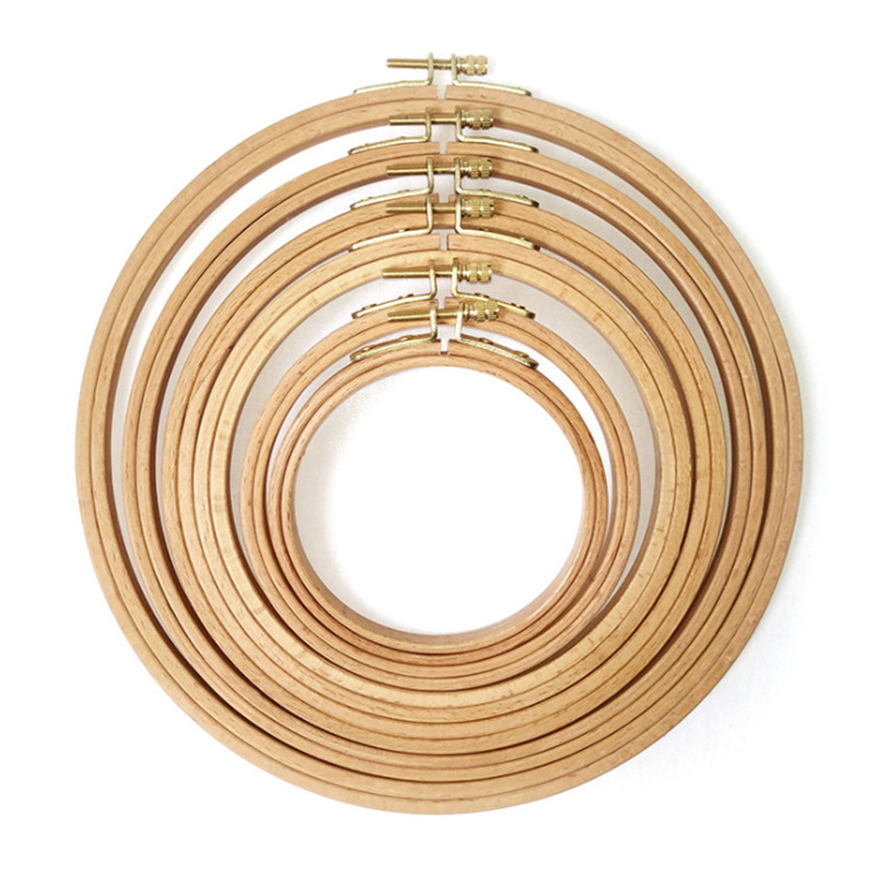 Aro de bordado de bambú para punto de cruz, herramientas artesanales, fabricante de aros de bordado DIY, suministro en stock, comercio exterior