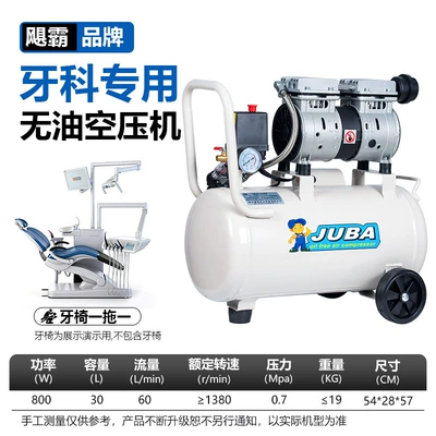 Dental Air Pump Small 220V Low-Noise Dental Clinic Laboratory Oral Oil-Free Air Compressor (Hava kompressorları) - basic-model30l-800w-drives-one-dental-chair