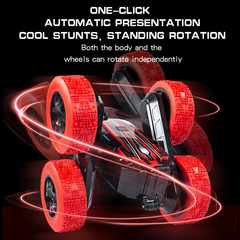Cross-border gesture sensing four-wheel drive off-road dump truck transformable high-speed rotating music stunt remote control electric toy car