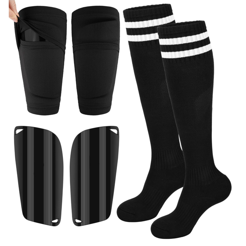 Children's Football Shin Guards with Sleeves and Football Socks Set, Youth and Toddler Shin Guards, Manufacturer's Ready Stock