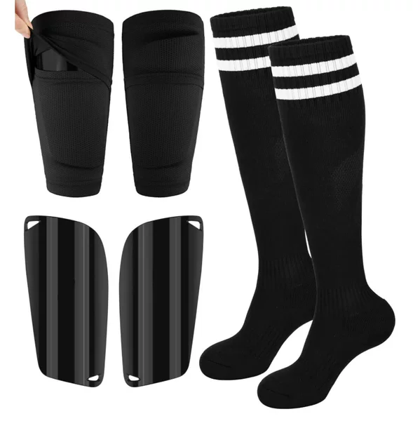 Children's Football Shin Guards with Sleeves and Football Socks Set, Youth and Toddler Shin Guards, Manufacturer's Ready Stock