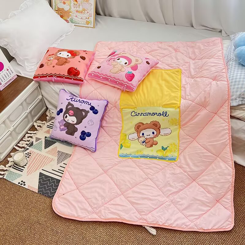만화 베개 퀼트 듀얼 사용 투인원 포시즌 유니버설 에어컨 퀼트 오피스 소파 런치 브레이크 카 담요