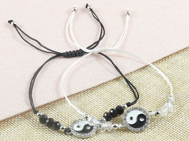 1 Piece Quantity Simple Style Tai Chi Alloy Knitting Unisex Drawstring Bracelets