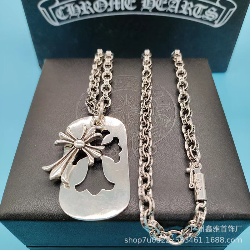 Chkeluo estrella de seis puntas llama Cruz vintage colgante collar Moda pareja en línea celebridad chic cadena