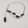 Brand chain stainless steel, necklace from pearl, European style, simple and elegant design, with gem