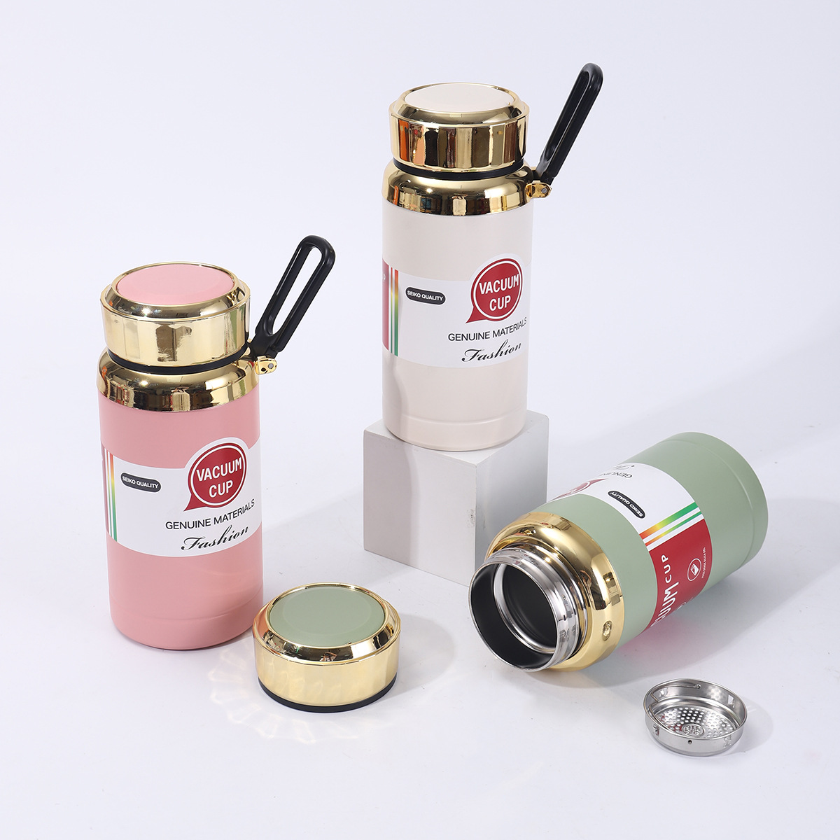 跨境简约316不锈钢保温杯男女士茶水分离泡茶杯便携户外运动水壶