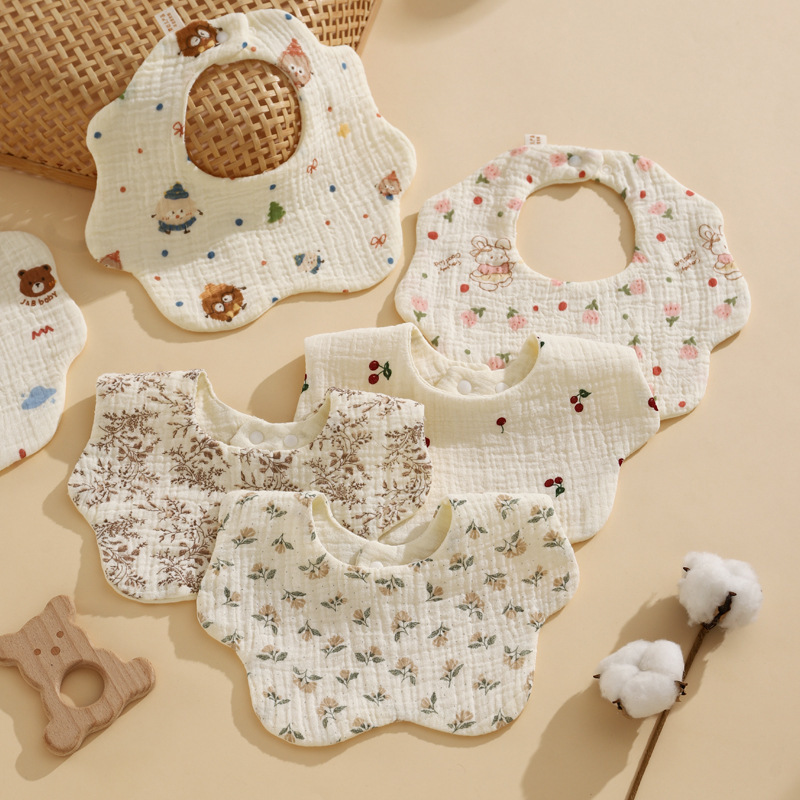 Saliva Towel Baby Six-Layer Gauze Bib Newborn Saliva Bib Kidsren's Scarf Baby Neck Petal Bib Saliva Towel Baby Six-Layer Gauze Bib Newborn Saliva Bib Kidsren's Scarf Baby Neck Petal Bib